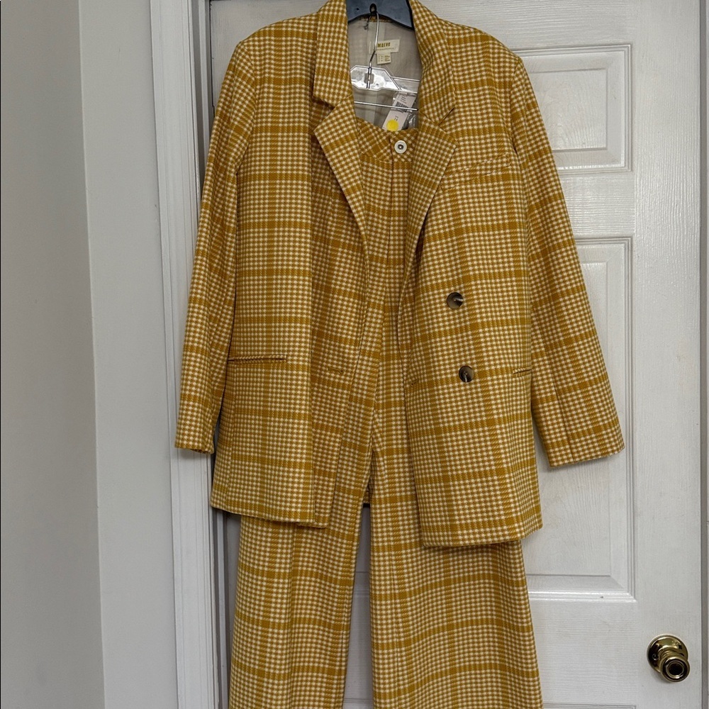 Anthropologie Retro Maeve Plaid Tartan Double-Breasted Blazer NWT, sz 14 - Picture 16 of 16